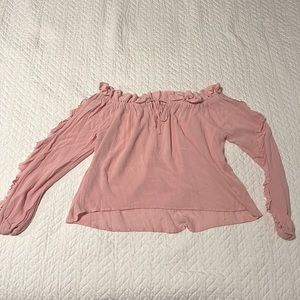 Pink off the shoulder long sleeve